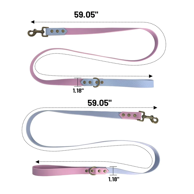 PVC Waterproof Dog Leash, Splicing, Comfortable, Small and Large Dogs, Outdoor Walking, Dog Accessories, Training Supplies, 1.5m