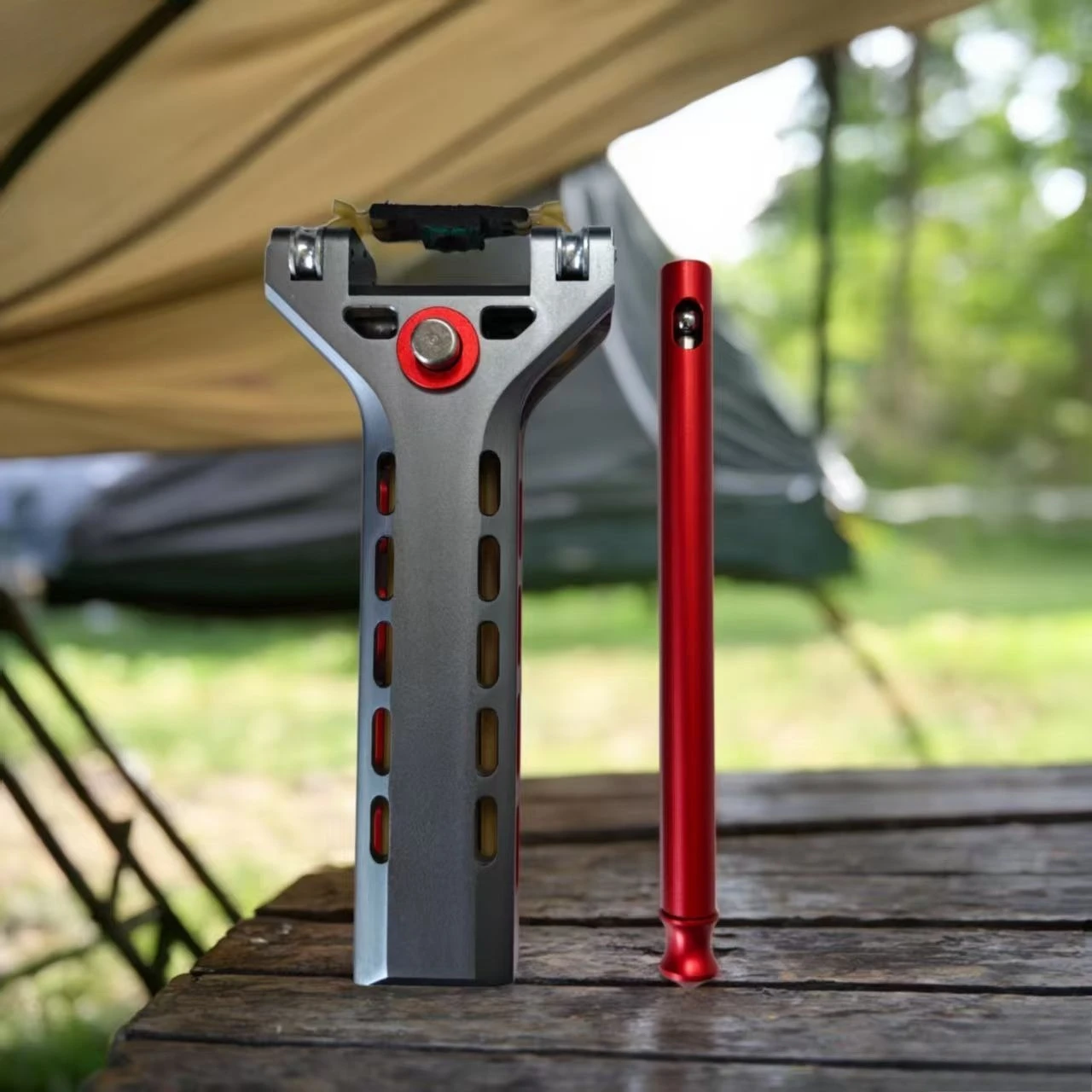 CNC Aluminum Alloy Automatic S-lingshot with Magazine, Magnetic Suction Pocket, Lightweight and Durable Outdoor Tool Parts