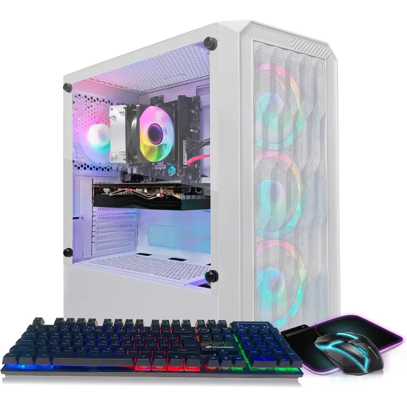 Gaming PC Computer Desktop, AMD Athlon 3000G 3.5G, Radeon RX 580 8G GDDR5, 16G DDR4 Memory, 1T SSD, 600M WiFi, BT 5.0