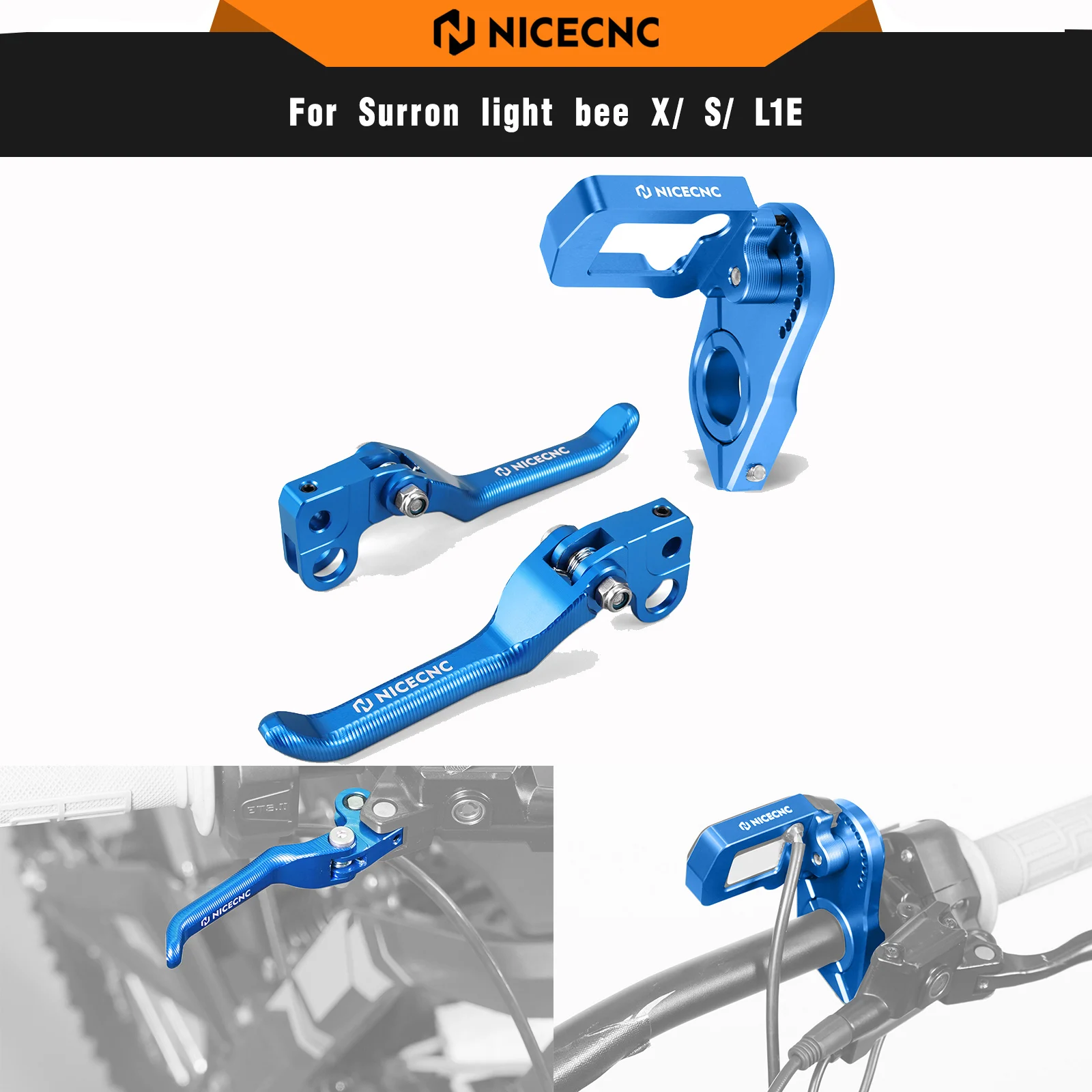 

NICECNC Digital Display Relocation Bracket & Front Rear Brake Levers For Surron light bee X S L1E Segway X160 X260 Sur-ron Parts