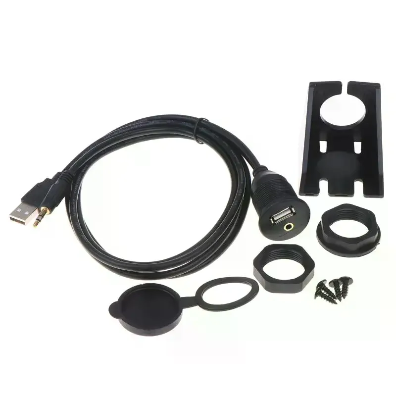 Flush Mount Panel Extension Cable Male To Female Dashboard Waterproof For Car Motorcycle