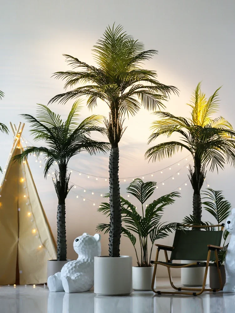 Coconut tree artificial green plant indoor living room large sunflower plant decoration