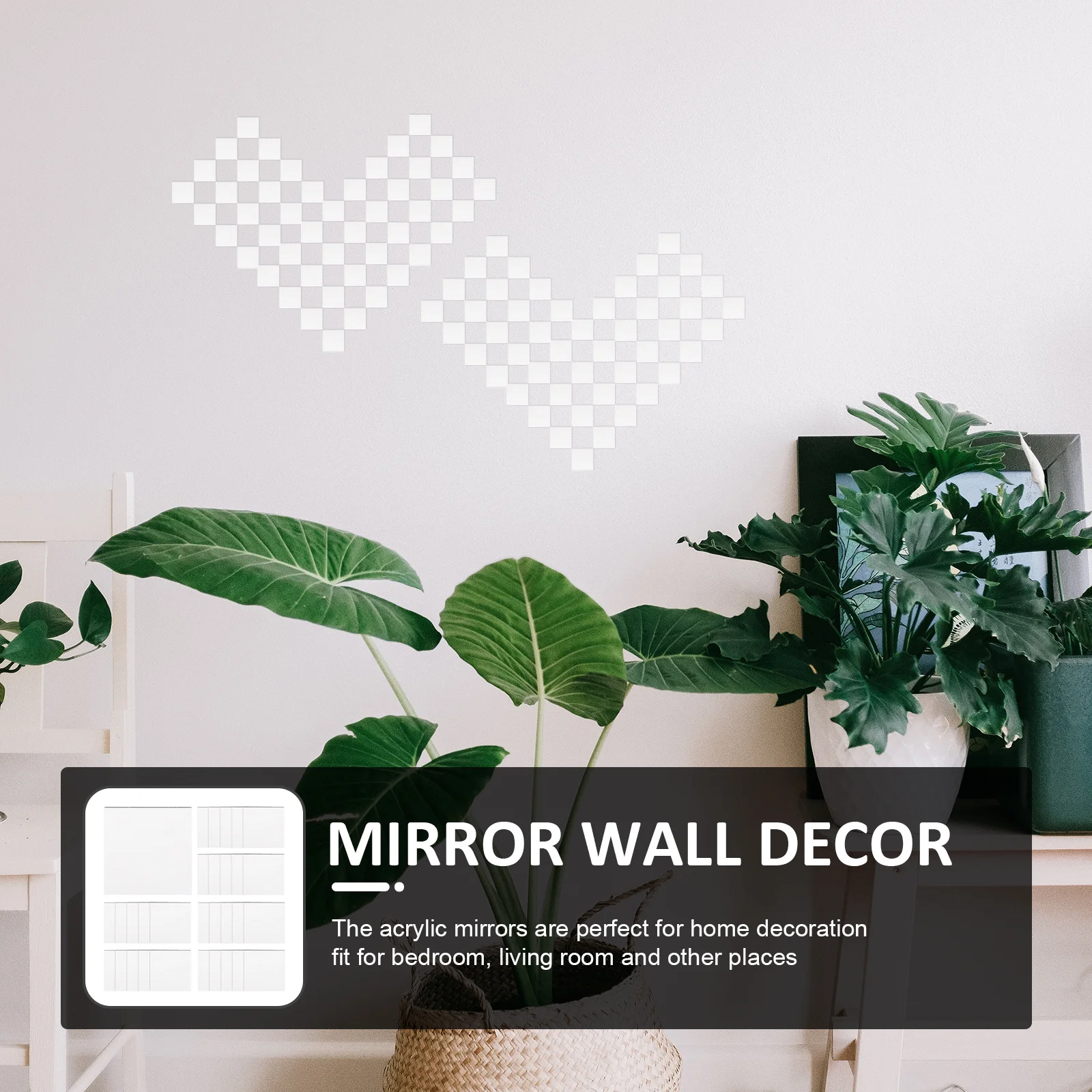 

30Pcs DIY Mini Mirrors Wall Decals Flexible Acrylic Mirror Sheets Self-Adhesive Living Room Bedroom Mirror Wall Decor Silver