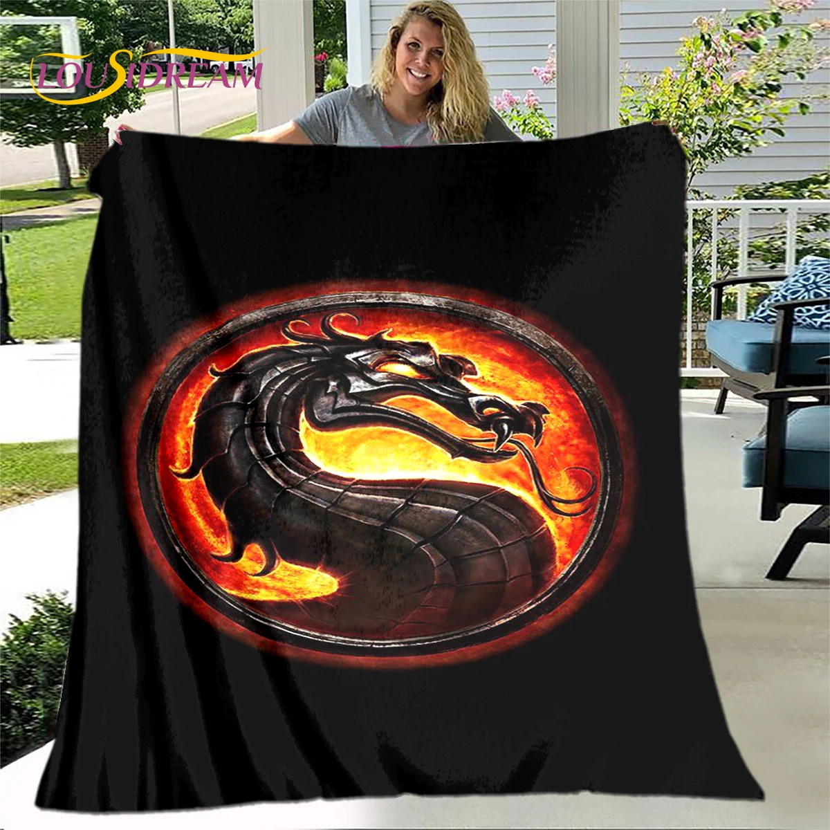 Cartoon Game Mortal Kombat Blanket,Flannel Blanket Throw Blanket,Soft Warm Blanket for Living Room Bedroom Beds Sofa Decor Gift