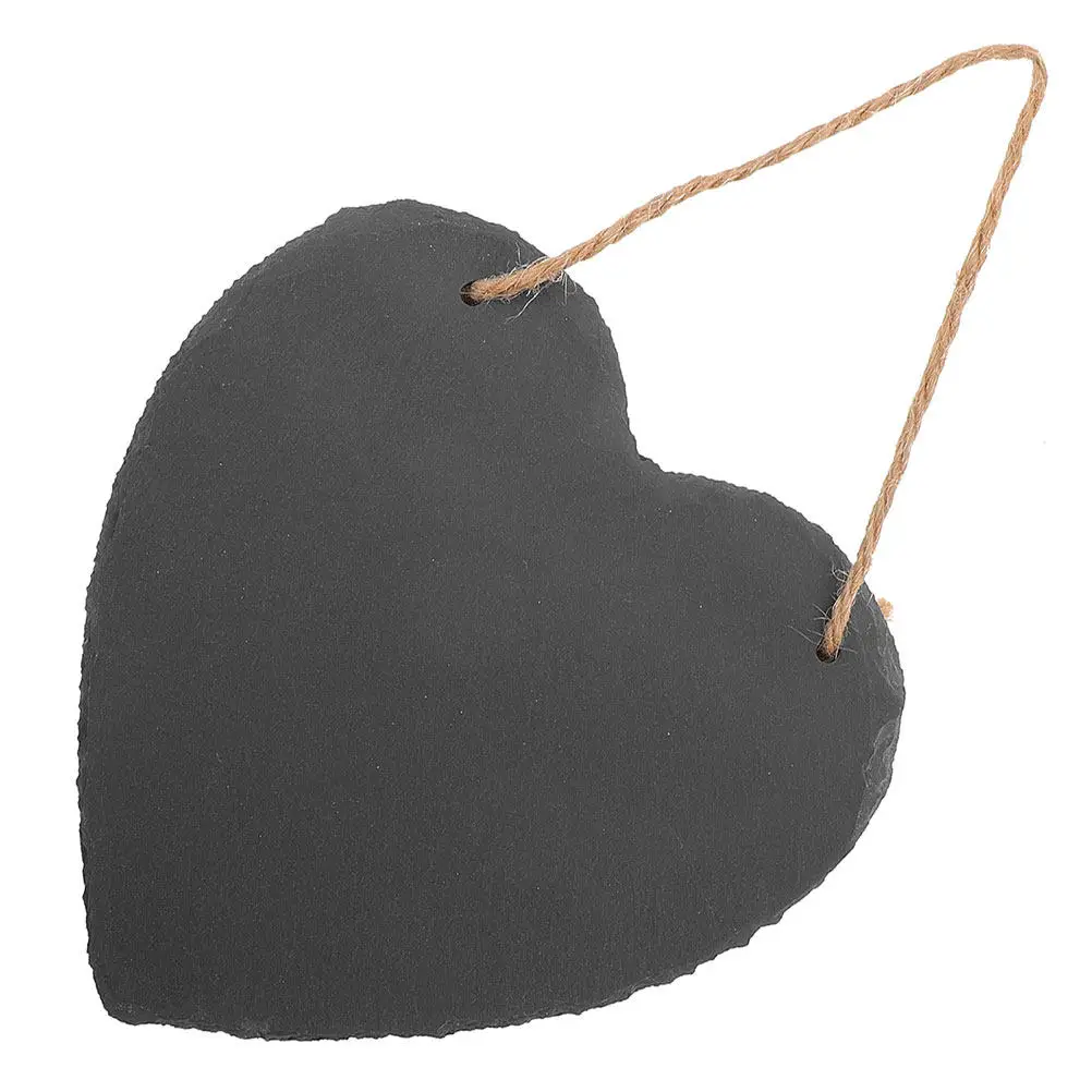

Reusable Heart Shape Slate Garden Marker Label for Plants Trees Potted Herbs Weatherproof Chalkboard Sign Double Sided Nursery