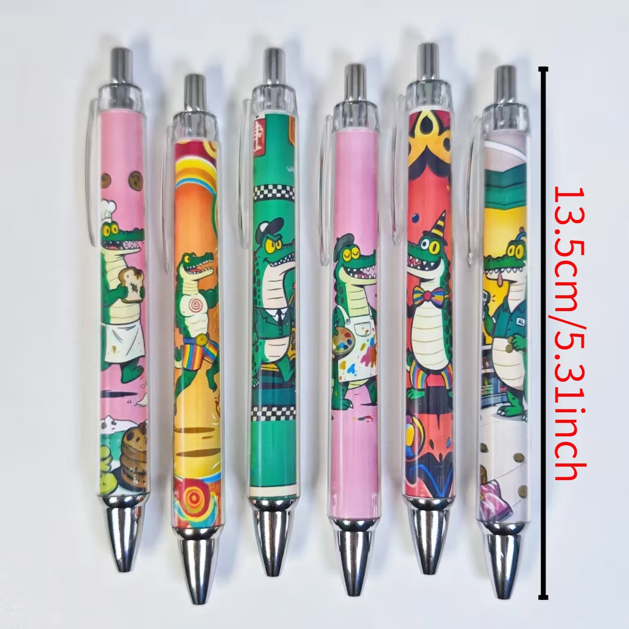 6Pcs/11Pcs Professional Crocodile-Themed Retractable Pens Creative Crocodile Ballpoint Pens Daily Office Study Stationery Gift Pens