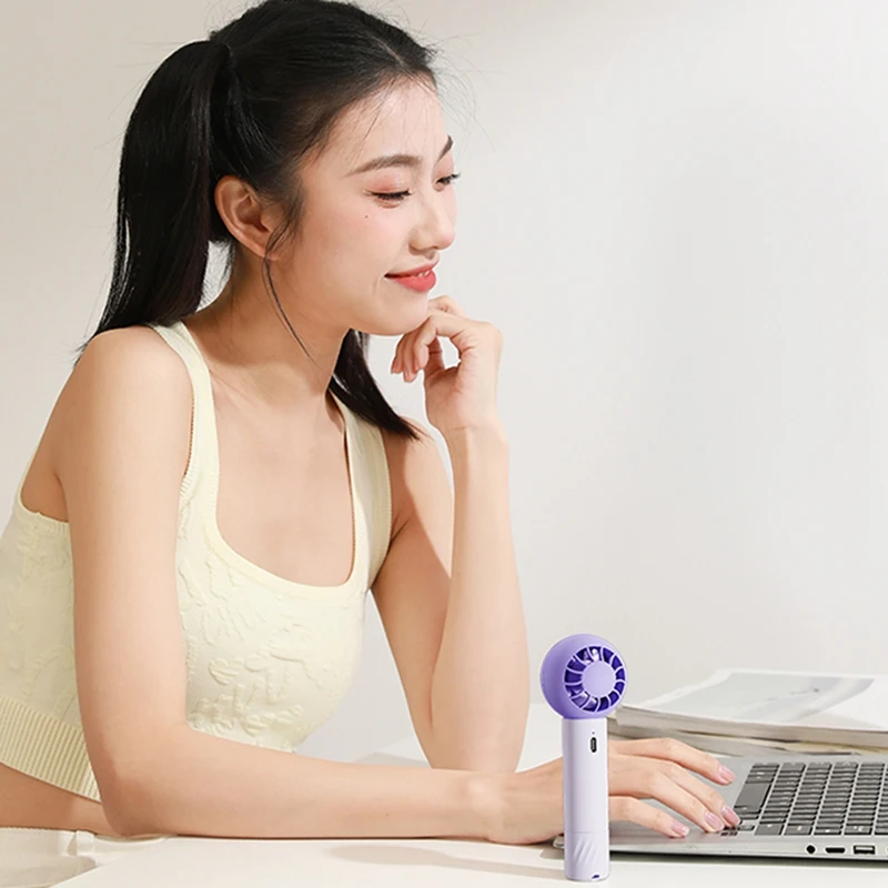 Bladeless Mini Cooling Fan Summer Cooling Fans 3-Speed Adjustable Rechargeable For Home Office School, B