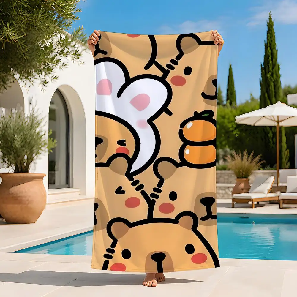 Animal C-Capybara Towel Extra Large Beach Towel Quick Dry Sand Free Super Absorbent Lightweight Hot