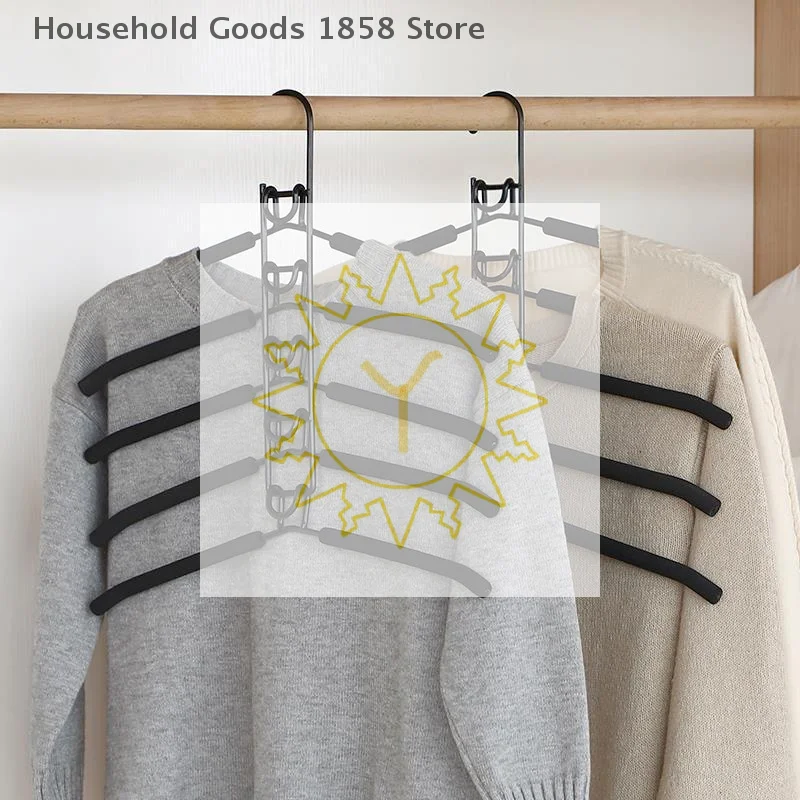 Multi-Tier Hanging Closet Hanger With Hooks Space-Saving Organizer For Closet Coats Shirts Dresses Jackets Hanging Storage