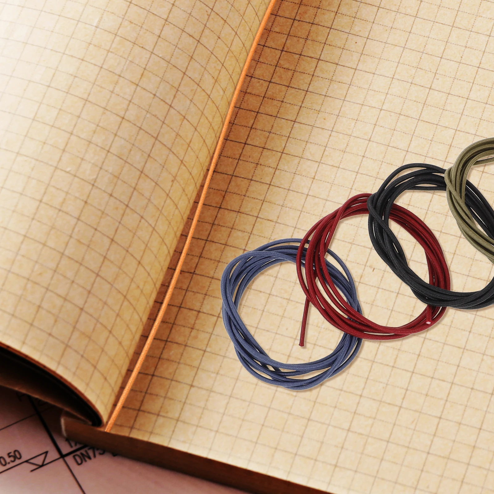 

5pcs Elastic Band Nylon Rope Book Strap Travel Notebook Cover Wraps Journal Bands Scrapbook Accessory Sturdy Durability Gift