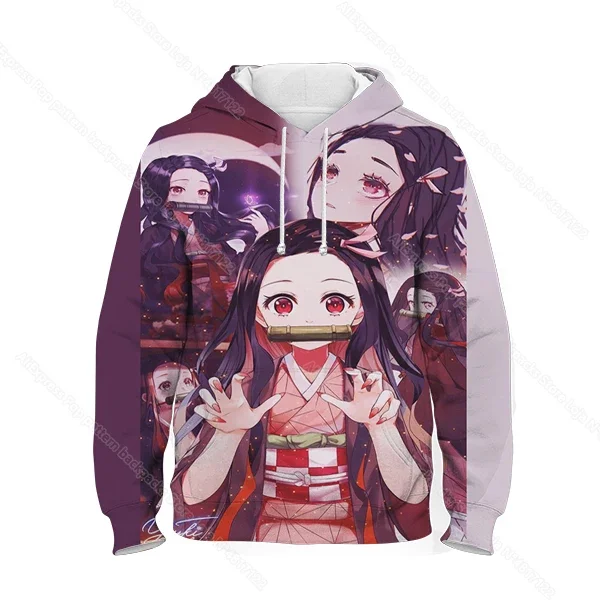 Demon Slayer Kimetsu No Yaiba the Movie Mugen Train felpe con cappuccio per adolescenti ragazze Cartoon Anime 3D Print Kids felpa autunno inverno