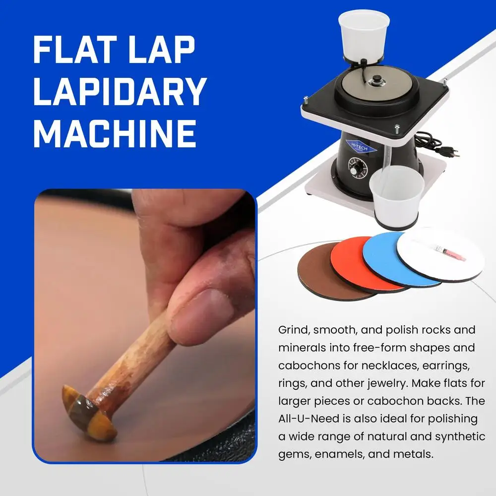 Portable 6 Inch Rock Polisher Lapidary Grinder with Adjustable Speed and Complete Tool Set