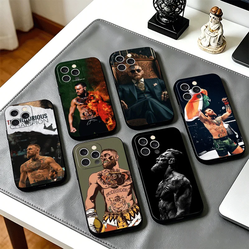Чехол для телефона Conor McGregor для iPhone 11 12 13 Mini 14 15 Plus 16 17 Pro Max 17E 16E XS 7 8 Air SE, черный, мягкий, силиконовый