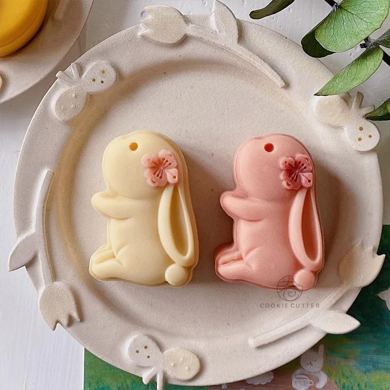 20g 50g 75g Animal Cookie Stamp Bear Koi Fish Moon Cake Mold Piggy Bunny Dragon Mid-Autumn Festival Pastry Baking Decorations