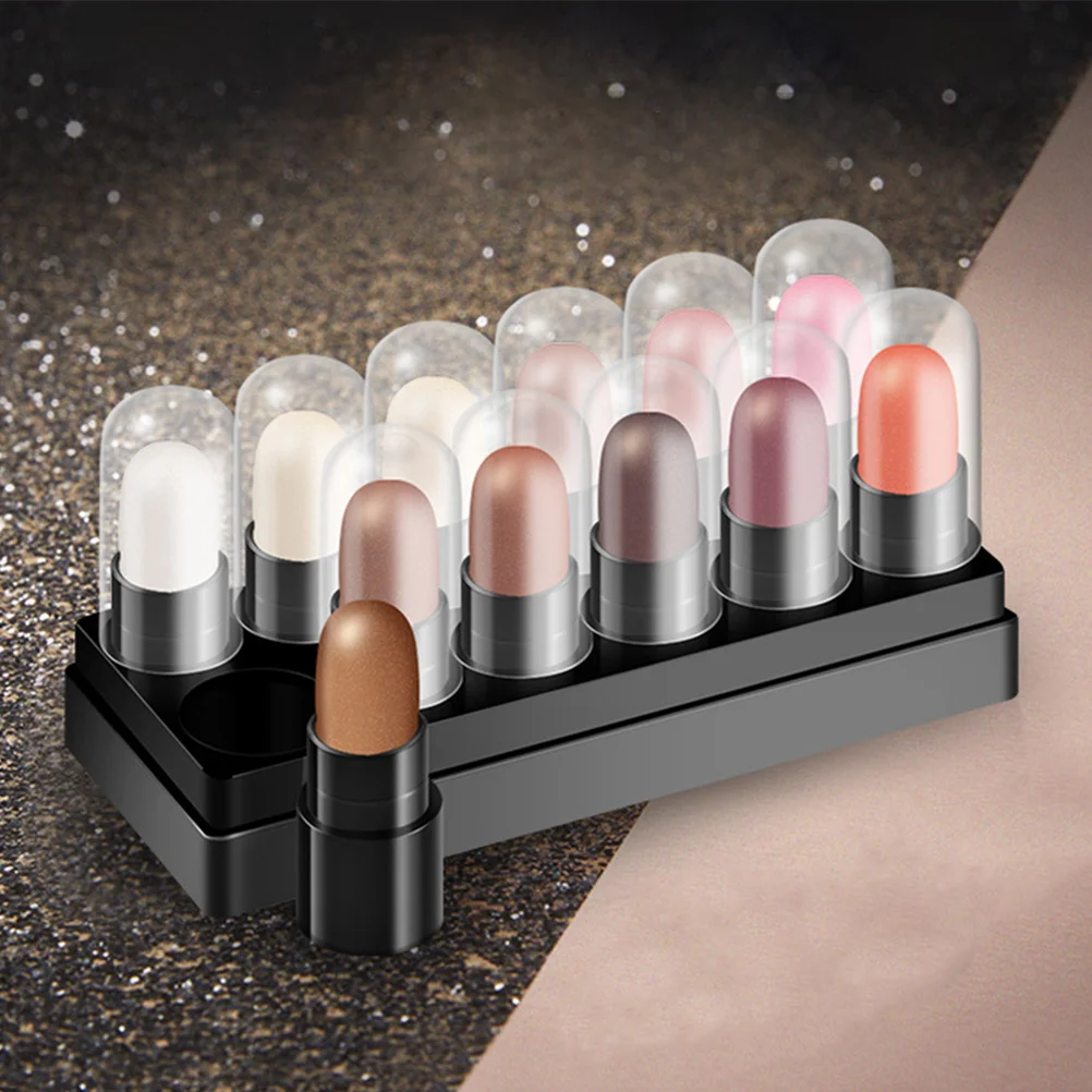 12Pcs Eyeshadow Stick Set Colorful Cream Eye Shadow Pencil Waterproof Sweat-Proof Long-Lasting Makeup Tool Smooth Blend