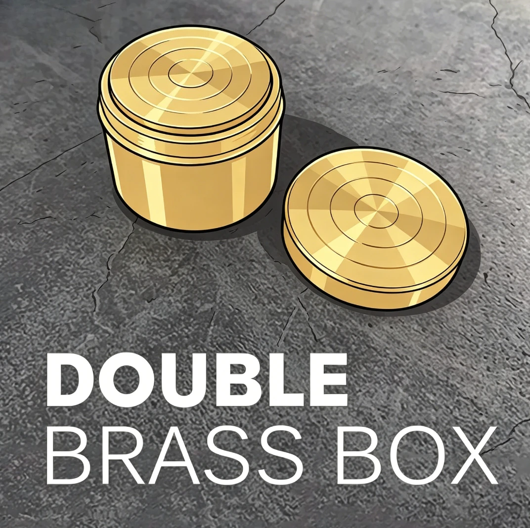 

Double Brass Box Coin/Ring Into Metal Box Gimmick Close Up Magic Props Illusions Fun Street Magica Magician Magia Magic Tricks