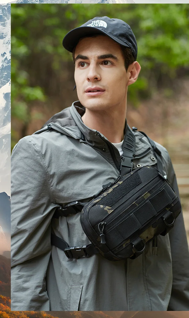 

Тактическая нагрудная сумка для мужчин, камуфляж из ткани Оксфорд, многофункциональная спортивная сумка-жилет большой емкости для езды на велосипеде на открытом воздухе