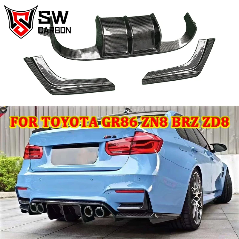 Carbon Fiber V Style Rear Diffuser for BMW F80 M3 F82 F83 M4 Coupe Rear Bumper Lip Splitter Under Spoiler Body Kit