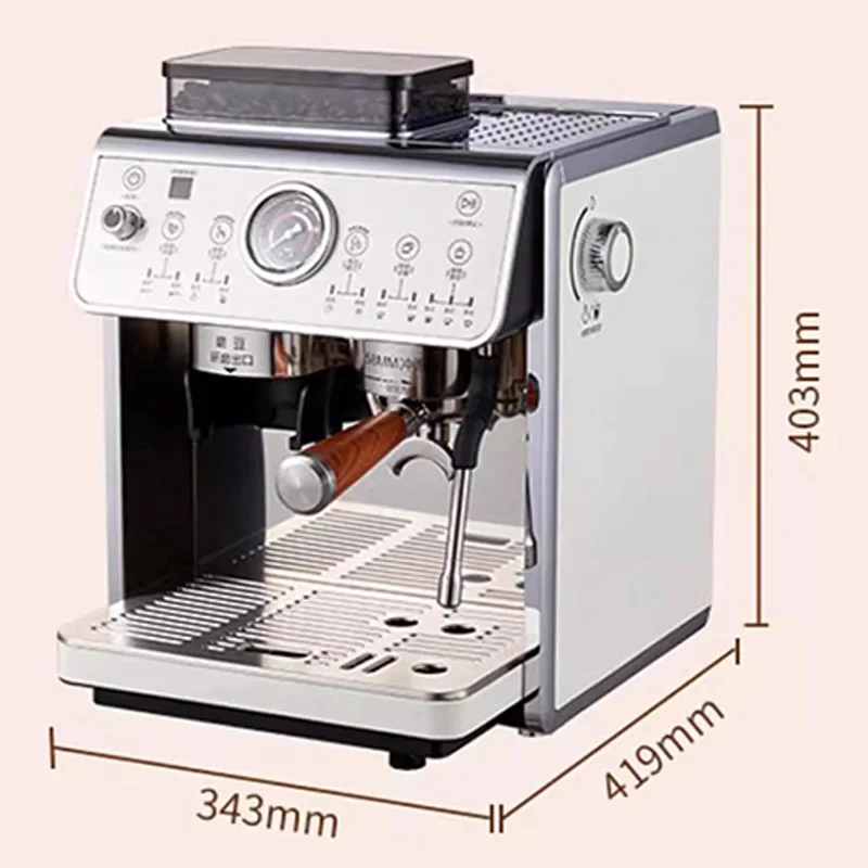 ماكينة طحن وإسبريسو منزلية أوتوماتيكية لطحن حبوب البن وبخار الحليب ومضخات مزدوجة وغلايات مزدوجة