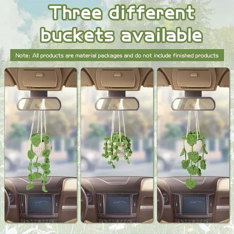 

LMDZ Crochet Kit for Beginners 1/2/3Pcs Hanging Leaf Potted Plant Crochet Starter Kit with Complete for Beginners Decoration