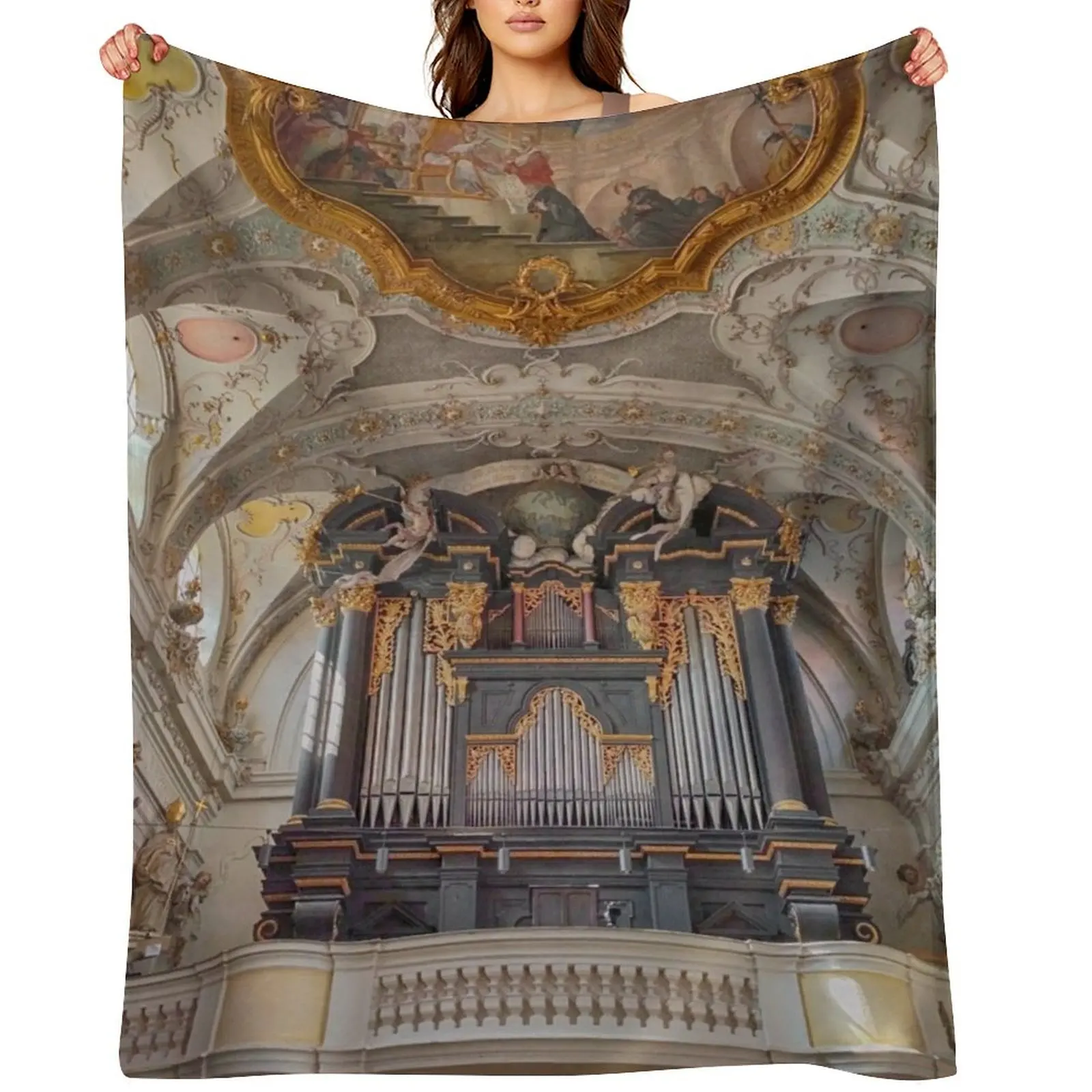 

Pipe Organ St. Emmeram, Regensburg Throw Blanket Beach Soft Beds Large Luxury Blankets