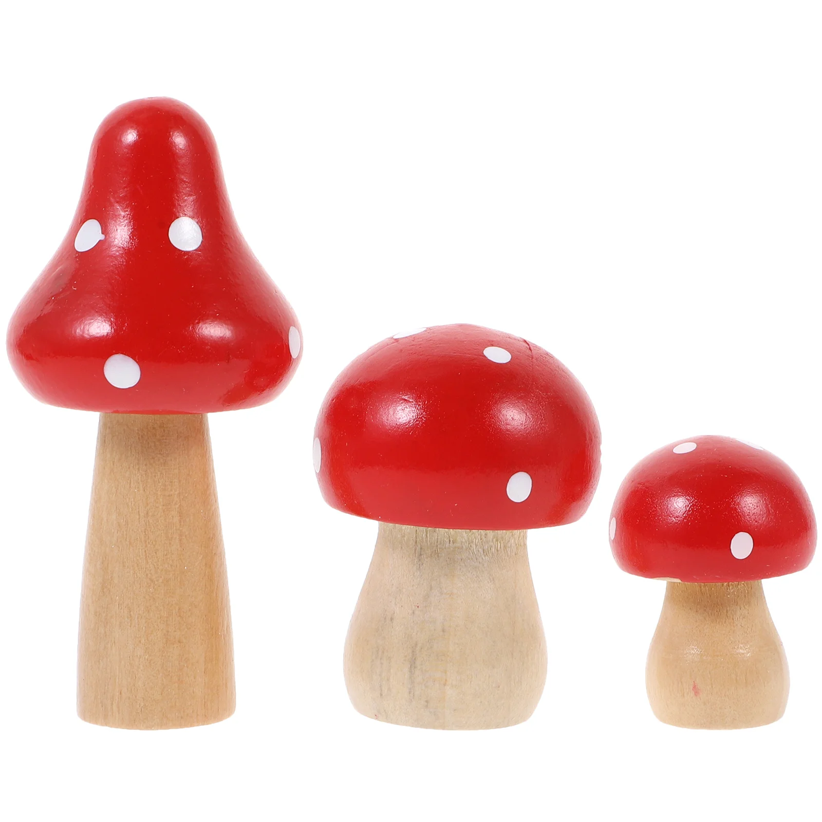 3 Pcs Simulated Mushroom Sculpture Decor Decorate Color Ornament Bamboo Office Terrarium