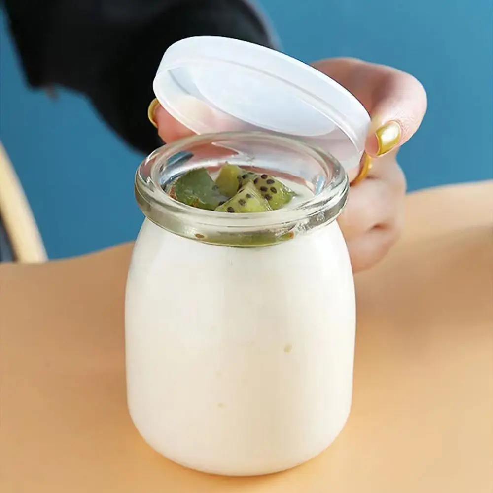 1Pcs Storage Cup​s Pudding Jars Wishing Bottle 100ML 150ML 200ML Glass Bottle with Lid High Temperature Resistant
