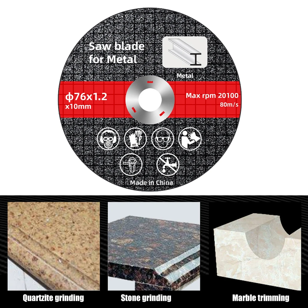 Imagem -04 - Disco de Corte de Moagem Elétrica Lâmina de Lixar Cortar Rodas do Círculo Lâminas de Serra Acessórios de Moedor de Ângulo 76 mm 10 Pcs 1pc