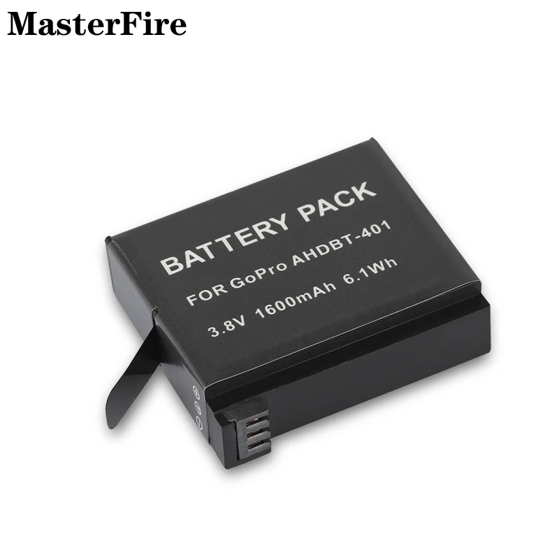 For GoPro AHDBT-401 1600mah Li-ion Battery for GoPro Go Pro Hero 4 Hero4 Black Silver HD 4K Batteries Action Camera Accessories