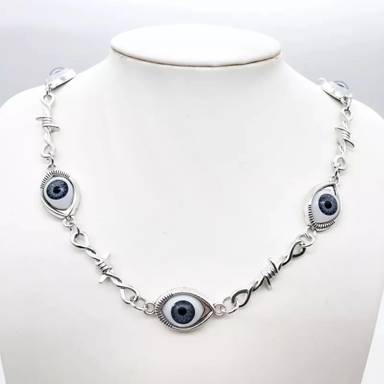 Gothic Halloween Theme Demon Eye Pendant Necklace
