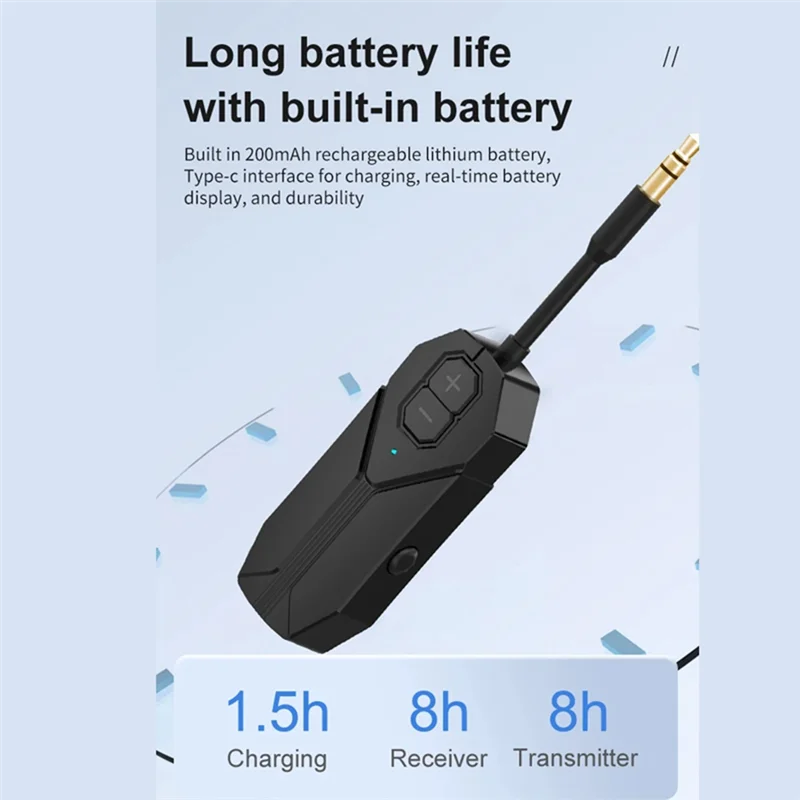 【جديد】جهاز إرسال استقبال الصوت بلوتوث 5.4 3.5 ملم Aux Hifi ستيريو محول الصوت اللاسلكي للتلفزيون ومكبر الصوت والكمبيوتر والسيارة