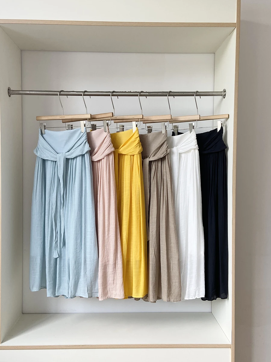 패셔너블 하이웨이스트 미디 스커트 여성용 A라인 스커트 만능 매치 바디 스커트 한국 스타일 여름 신상품