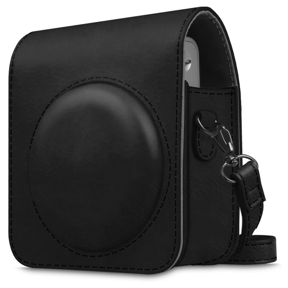 Étui de protection pour appareil photo Vintage, avec poche, sac à bandoulière en PU, sangle d'épaule réglable pour appareil photo instantané Instax Mini 90
