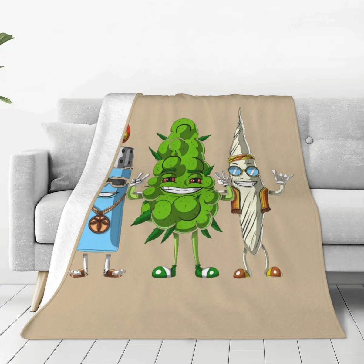 Weed Bud Joint Lighter Blankets Soft Warm Flannel Throw Blanket Bedspread for Bed Living room Picnic Travel Home Couch