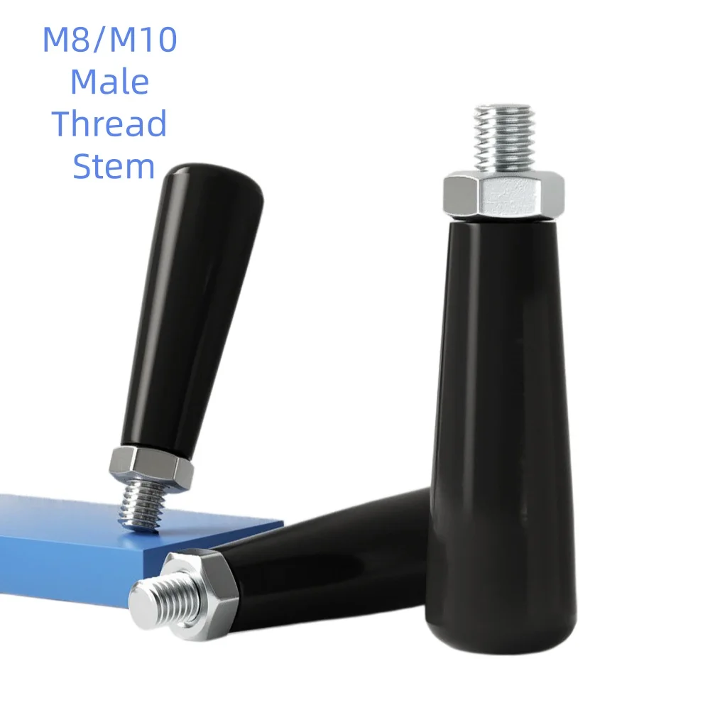 1Pcs Black Plastic Revolving Machine Handwheel Handle M8 M10 Male Thread Stem Lathe Drill Milling Adjustment Replacement Grip