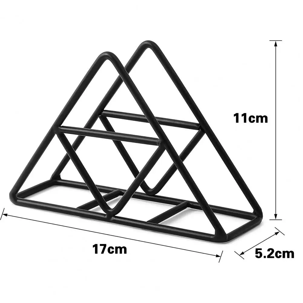 Metal Napkin Holder Rack Geometric Paper Towel Holder Napkin Dispenser Rack Iron Dining Table Cocktail Triangle Napkin Holder