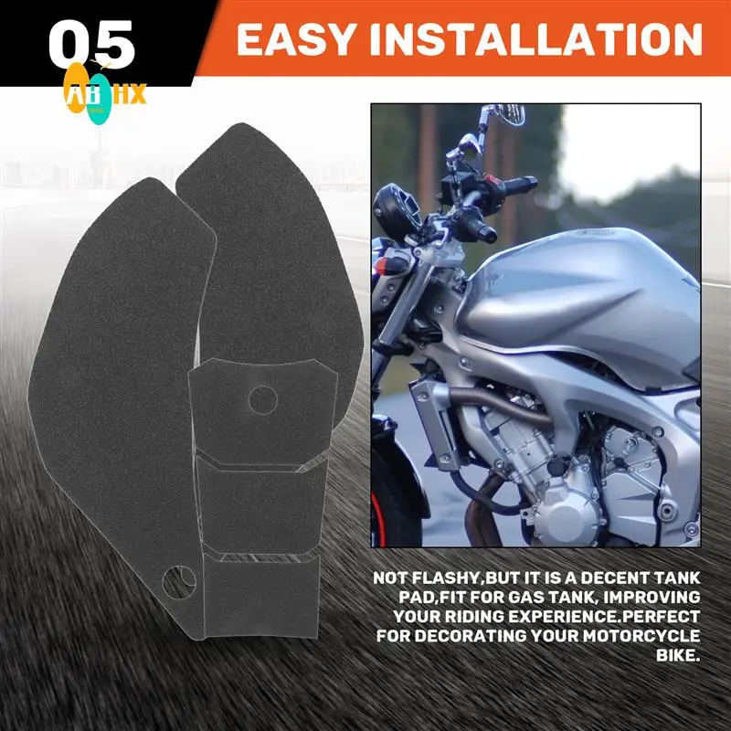 

ABHX-Motorcycle Fuel Tank Pad Anti Slip Protector Stickers Knee Grip Side Decals Accessories For Yamaha FZ6 FZ-6 2004-2011