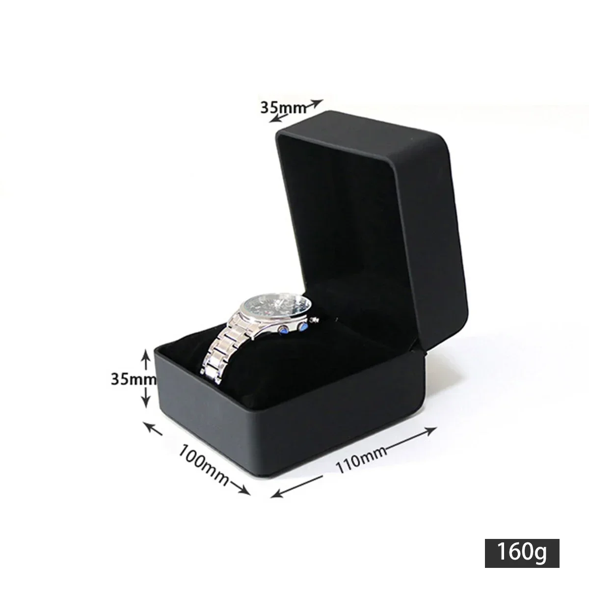 صندوق هدايا لساعة واحدة باللون الأسود من Lnofxas مع وسادة من جلد البولي يوريثان ومنظم لعرض ساعة اليد للرجال