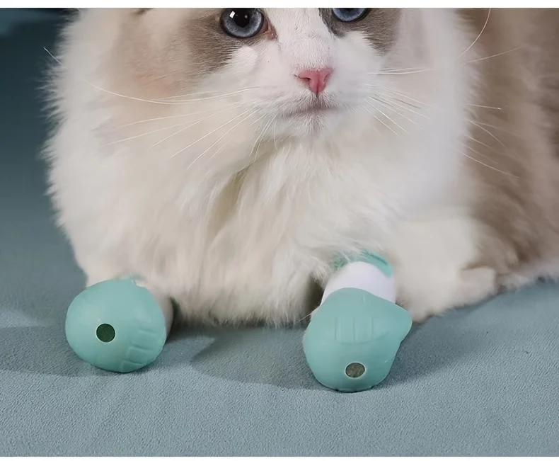 Katzenpfotenschutz für das Bad, Kratzschutz für Katzen, Verstellbare Badeschuhe für Haustiere, Krallenschutz für Katzenpfoten, Tierpflegezubehör – Detail 2