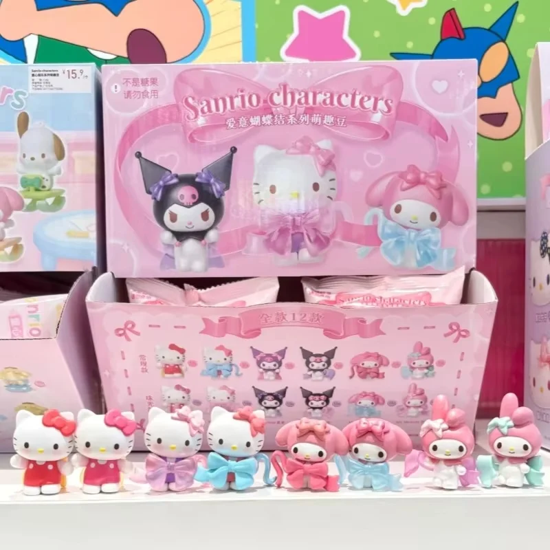 الأصلي سانريو الحب Bowknot سلسلة حقيبة أعمى لعبة العصرية الإناث هدية عرض الشكل تحصيل أرقام صندوق أعمى صغير لطيف