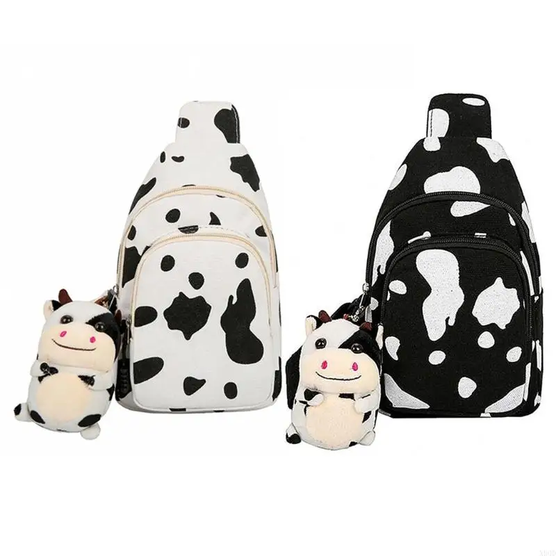 X90D Canvas Cartoon Sling Bag Knapsack Daypack Chest Bags Crossbody Bag