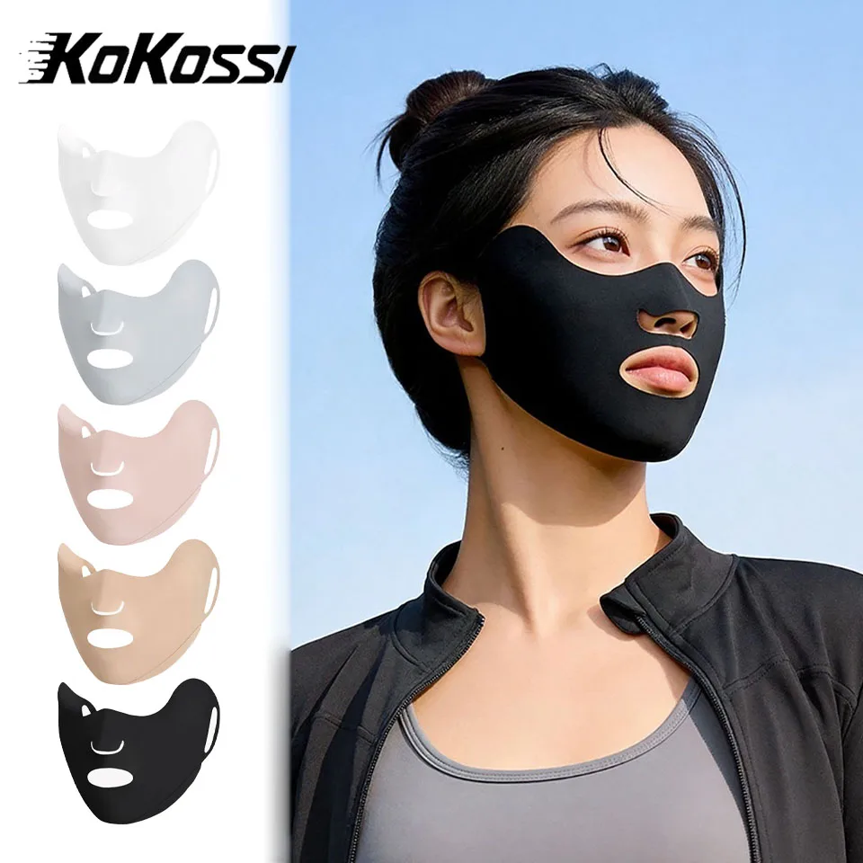 

KoKossi Summer Riding Face Sun Protection Mask Breathable Lightweight Ice Silk 3D Eye Protection Washable Sports Face Mask
