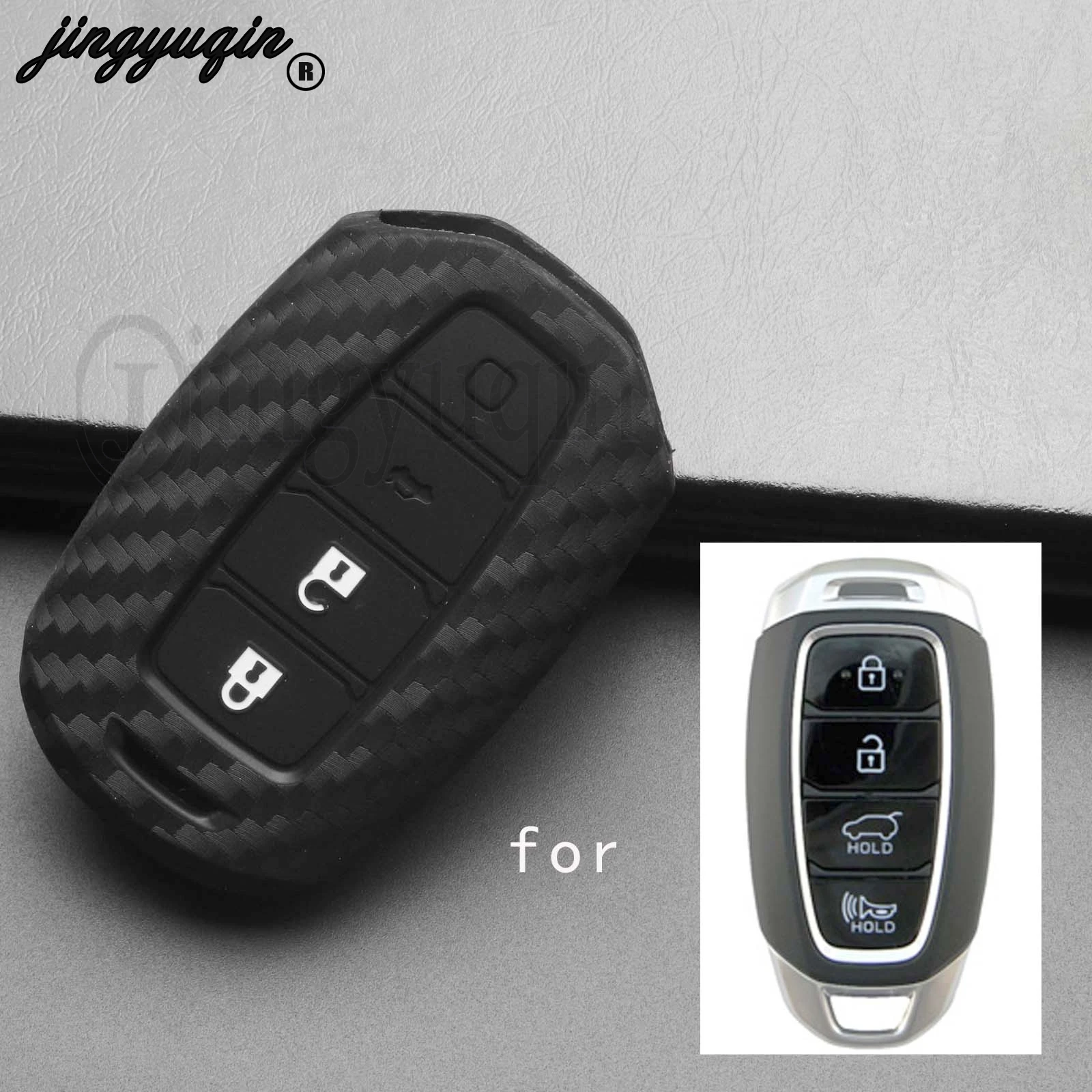 

Чехол для ключей jingyuqin из углеродного волокна, чехол для Hyundai i30 Ix35 Solaris Azera Elantra Grandeur Ig Accent Santa Fe Verna 2017 2018