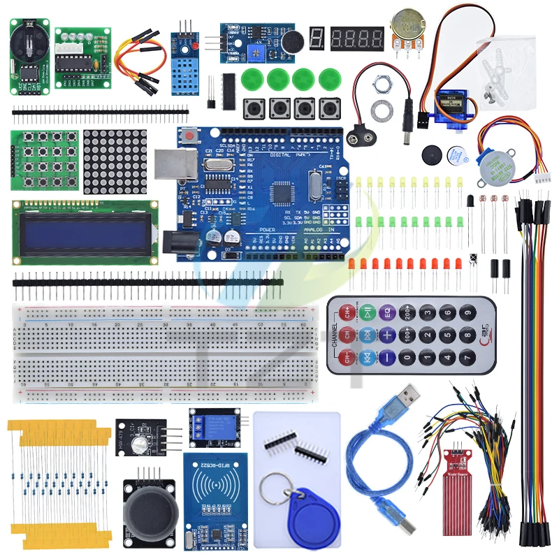 TZT NEWEST RFID Starter Kit for Arduino UNO R3 Upgraded version Learning Suite RC522 DHT11 SG90 KY-019 KY-023 With Retail Box