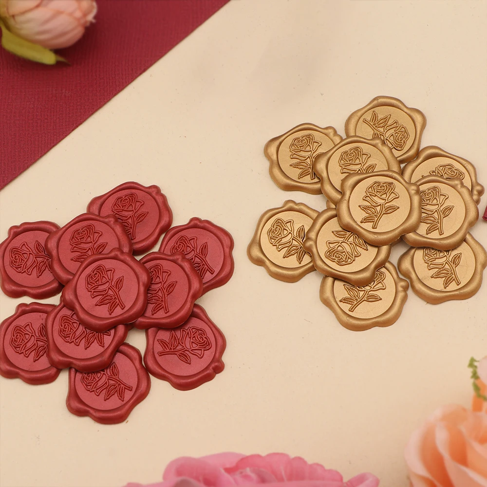 25pcs/set 3D Rose Flower Shape - Wax Seal Stamp Set 评论和价格