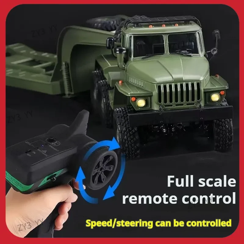 WPL B36-3 Remolque de transporte militar RC 1/16 6x6 6WD RTR - Control profesional completo ideal para juguetes para adultos y niños
