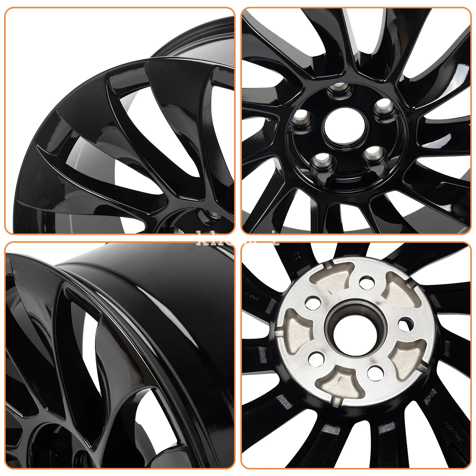 حافة عجلة بديلة مقاس 20 بوصة Uberturbine أسود لامع 2021 2022 2023 للطراز 3 عجلات إطارات مقاس 20 بوصة للسيارة #4