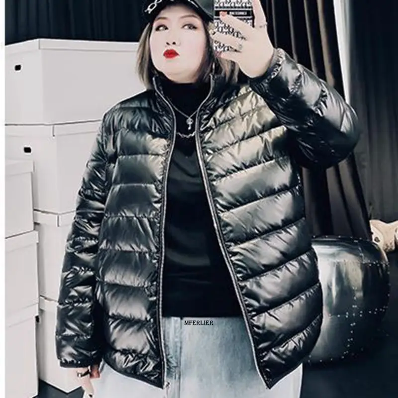 

Large Size 10XL 170kg Women Short Jacket Winter Thick Stand Collar Padded Coats Female Korean Loose Puffer Parkas Ladies Outwear