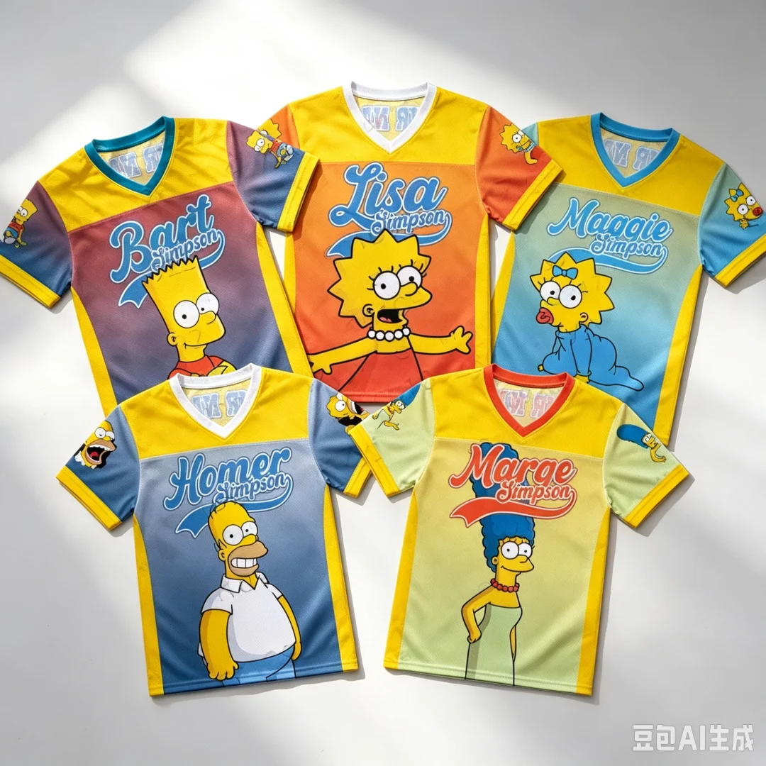2026 The Simpsons Cartoon Graphic Print Jersey Casual Streetwear Top Fashionable Y2k Tee Summer Men'S And Women'S Beach T-Shirt