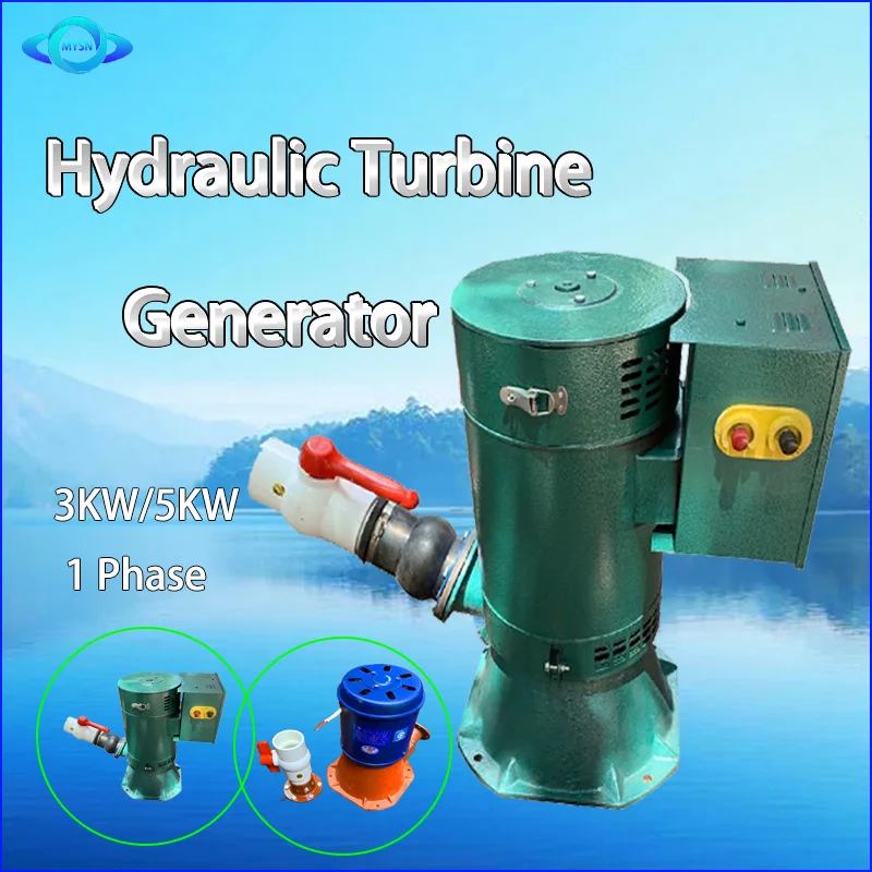 Single Phase 220V 240V 3000W 5000W Oblique Impact Hydraulic Water Generator Hydraulic Generators Kit 5000W Water Turbine